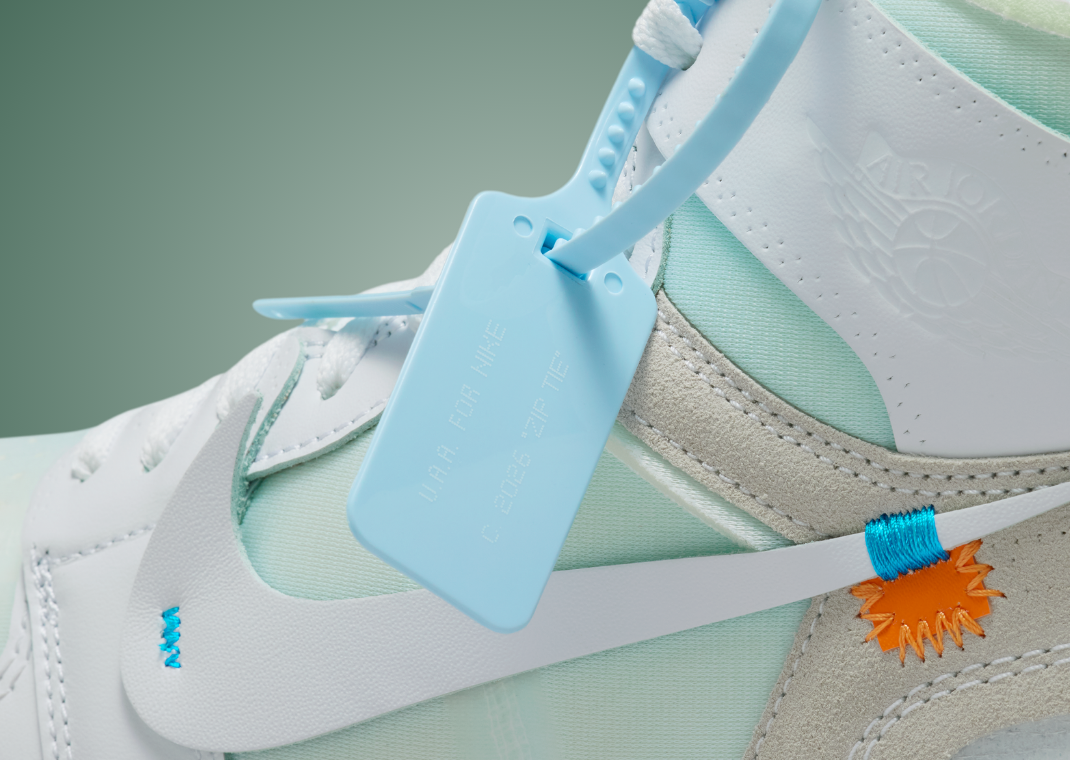 Virgil Abloh Archives x Air Jordan 1 Retro High OG Alaska Detail