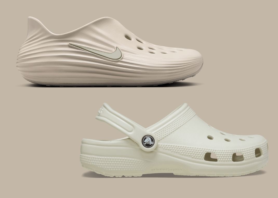Nike ReactX Rejuven8 Light Orewood Brown vs. Crocs Classic Clog Linen
