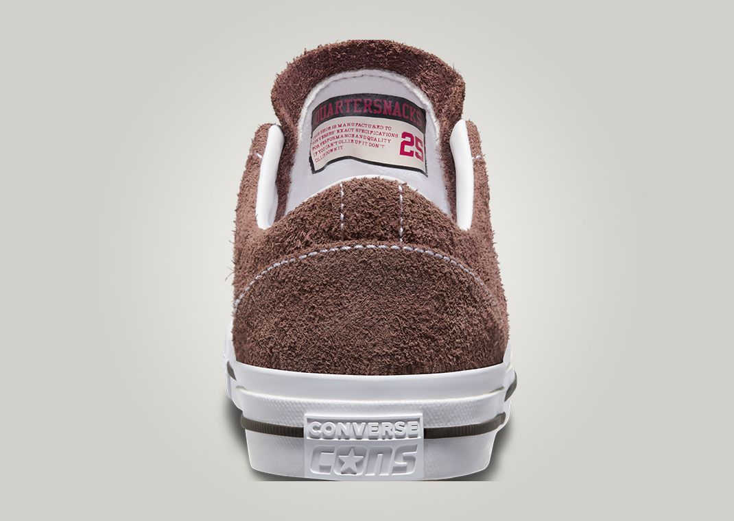 Quartersnacks x Converse One Star Pro Ox Brown Heel Detail