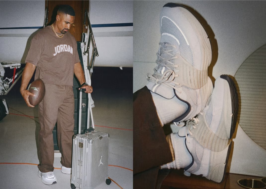 Jalen Hurts wearing the Jordan Trunner O/S