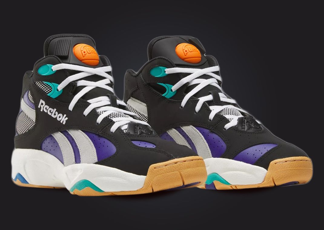 Reebok ATR Pump Vertical Core Black Bold Purple Angle
