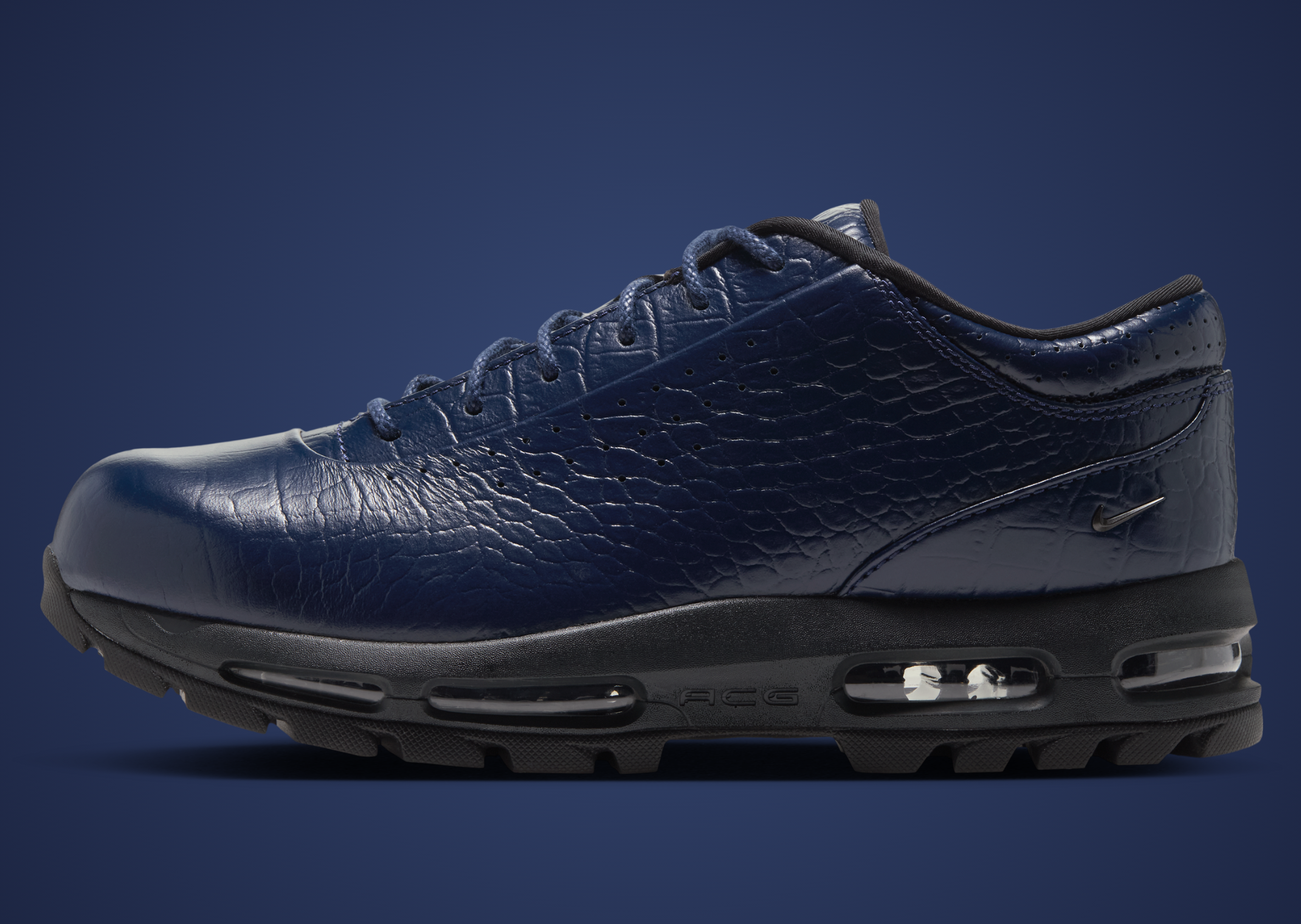 Nike Air Max Goadome Low Croc Midnight Navy - Lateral