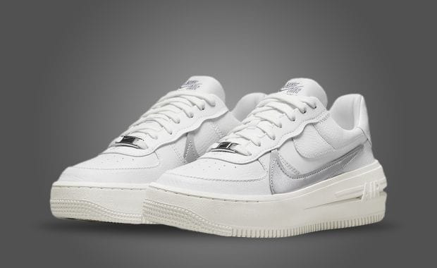 This Nike AF1 PLT.AF.ORM Comes In Summit White and Metallic Silver