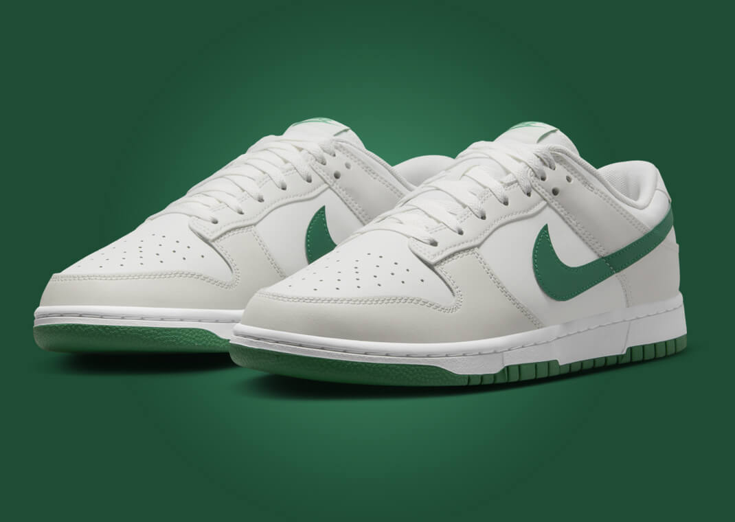 Nike dunks green white hotsell