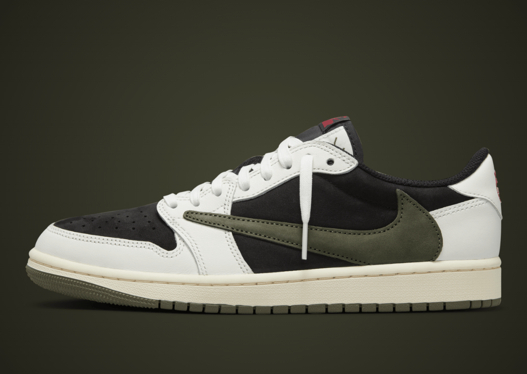 Travis Scott x Air Jordan 1 Retro Low OG Medium Olive (W) Lateral