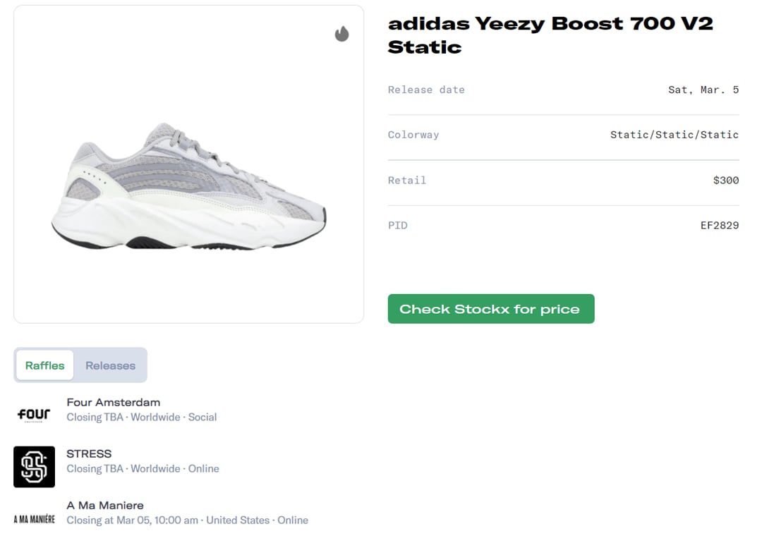 adidas Yeezy Boost 700 V2 Static Raffle Guide