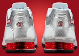 Nike Shox NZ White Sport Red Metallic Silver - Back