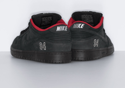 Supreme x Nike SB Dunk Low Black Heel Angle