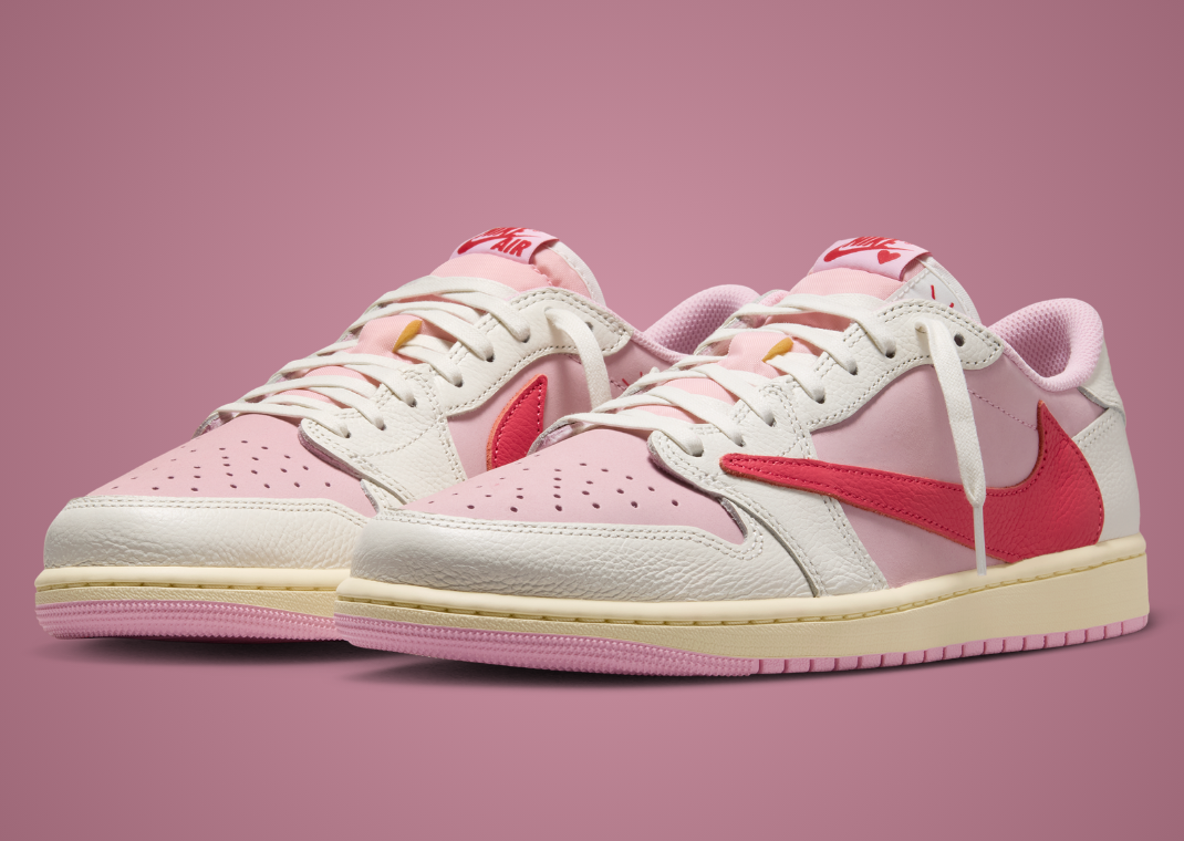 Travis Scott x Air Jordan 1 Retro Low OG Shy Pink Angle
