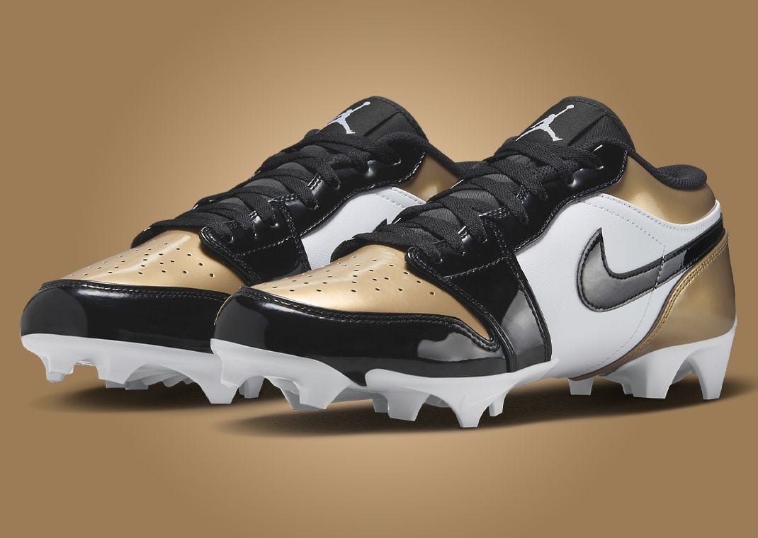 Air Jordan 1 Low TD Cleat Patent Gold
