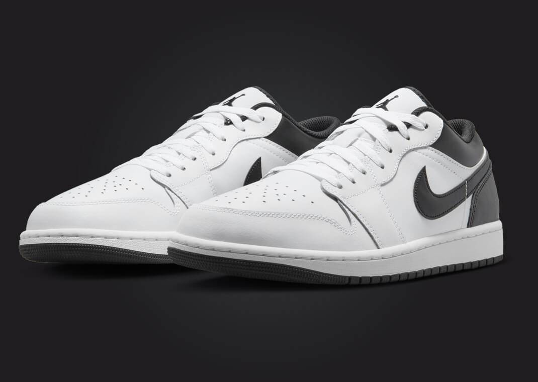 Air Jordan 1 Low White Black Angle