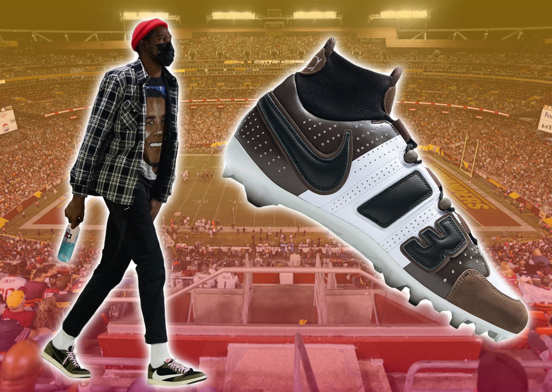 Custom Travis Scott-inspired Air Jordan 1 Cleats for Odell Beckham Jr. by Nike