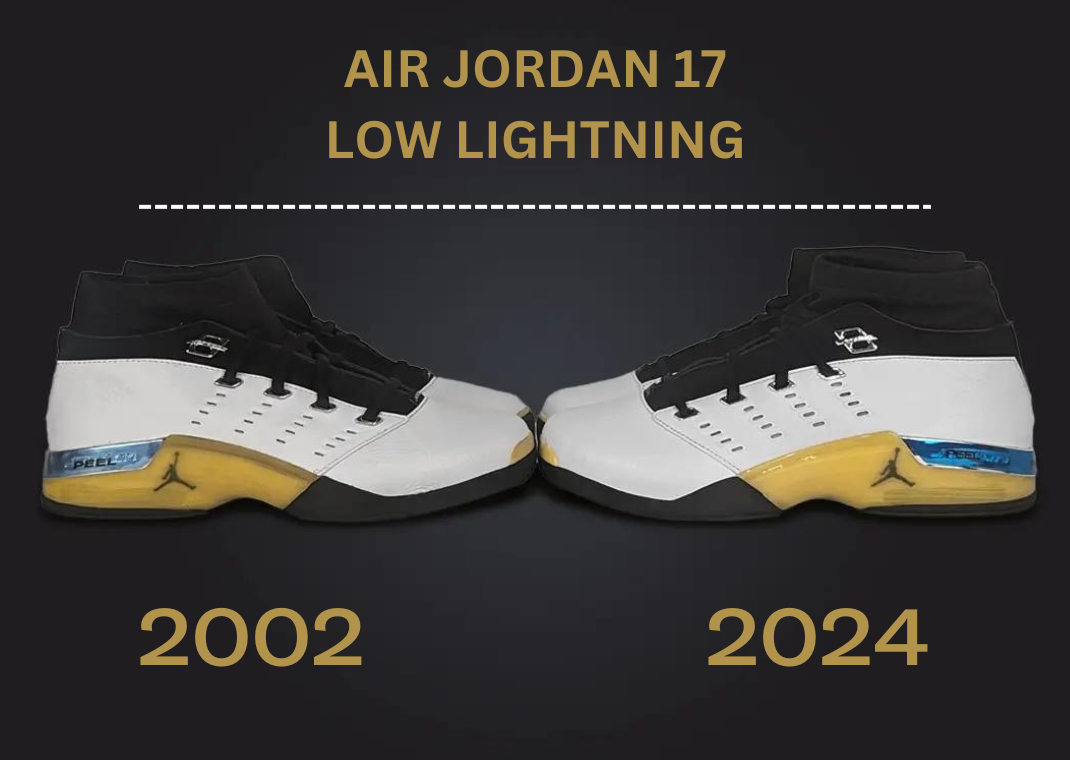 Air Jordan 17 Low Lightning Compared 2002 vs 2024