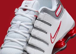 Nike Shox NZ White Sport Red Metallic Silver - Detail