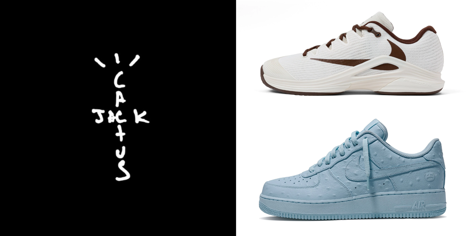 Travis Scott's Website Loaded his AF1 Ice Blue and Zoom Vapor 12 Collab