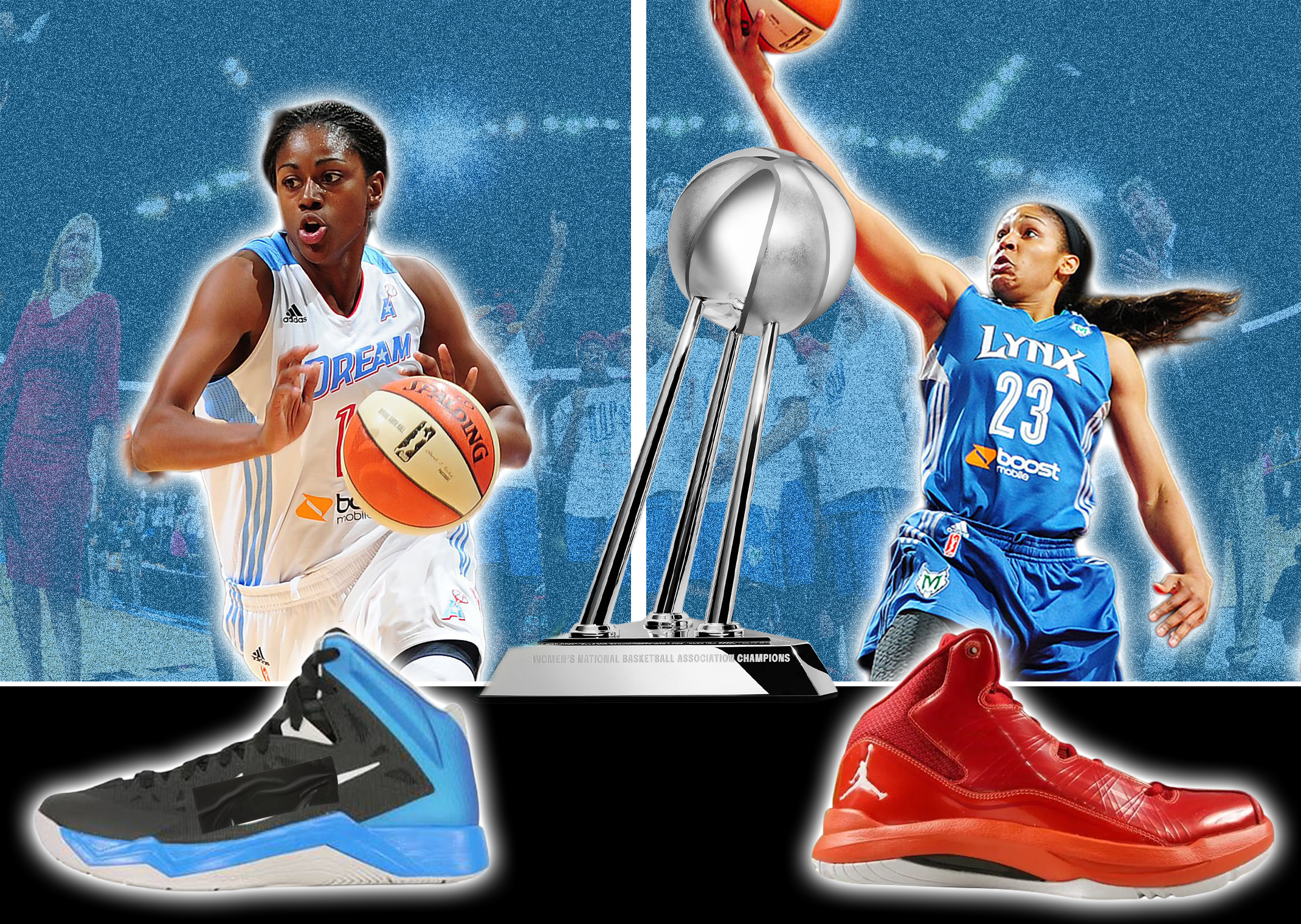 Tiffany Haynes in the 2013 WNBA Finals against Maya Moore