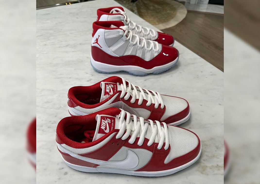 Nike SB Dunk Low Cherry Sample (2015) & Air Jordan 11 Retro Cherry (2022)