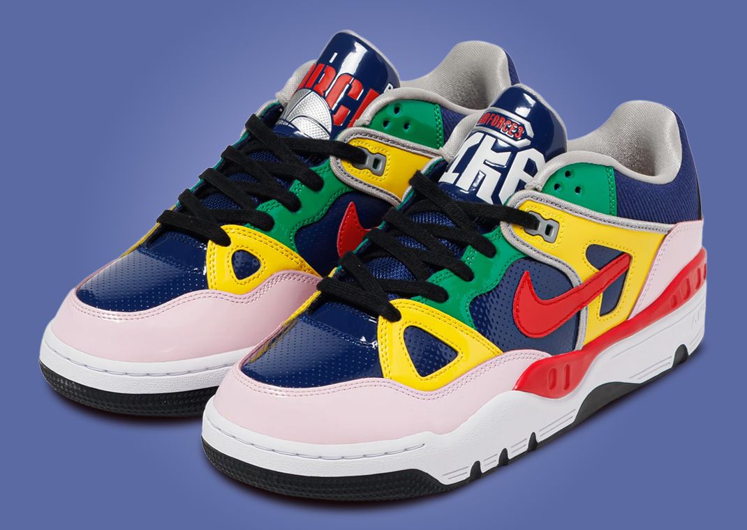 Nigo x Nike Air Force 3 Low Blue Multi-Color Angle