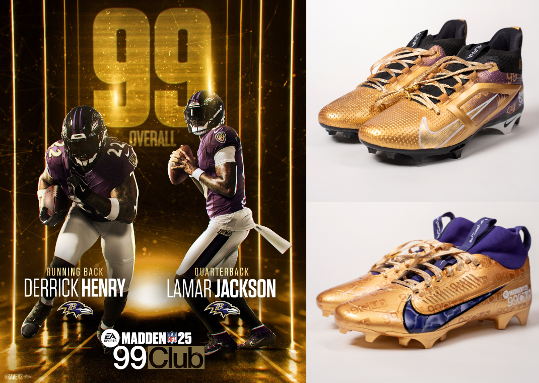 Lamar Jackson and Derrick Henry's Custom Madden 99 Club Cleats