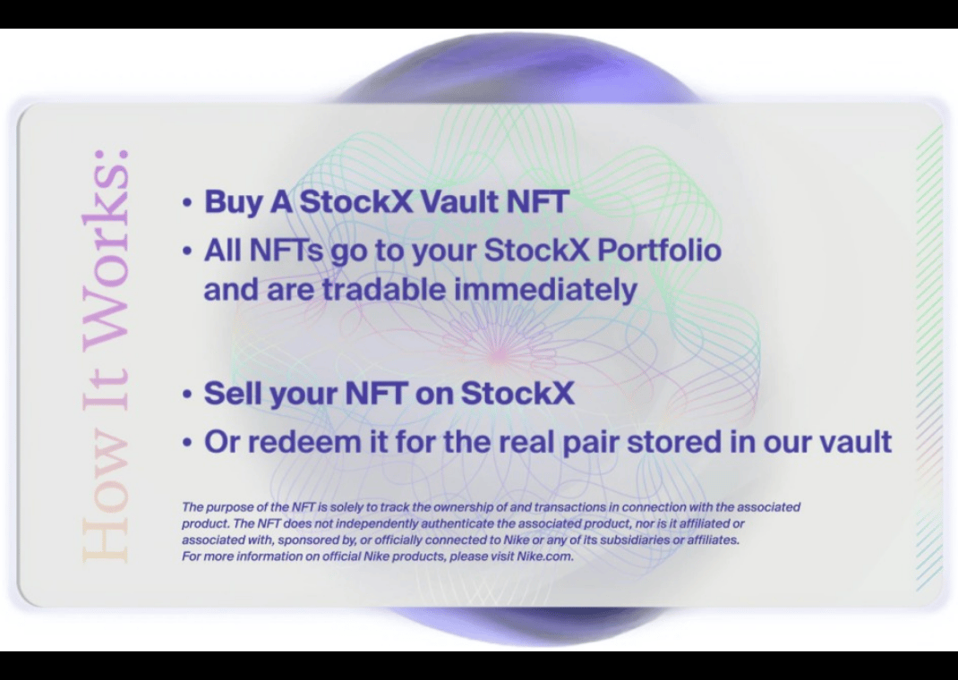 StockX NFT Vault - How it works