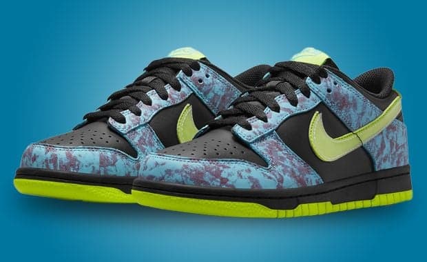 Acid Wash Appears On This Kids Nike Dunk Low Black Volt