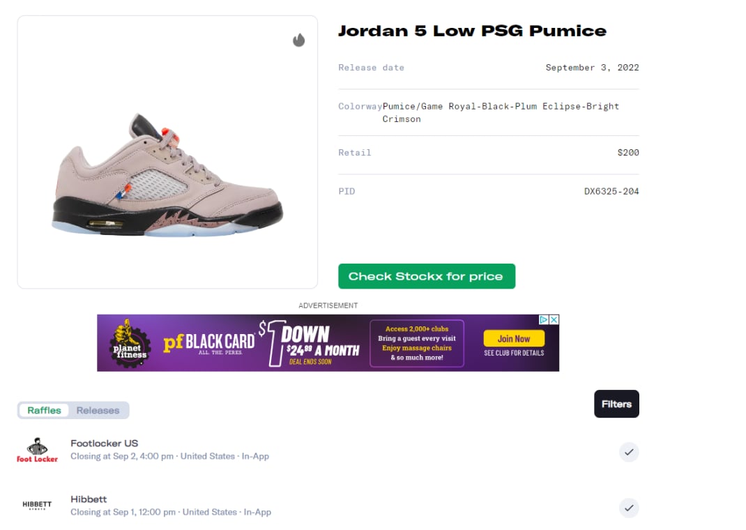 PSG x Air Jordan 5 Retro Low Raffle Guide