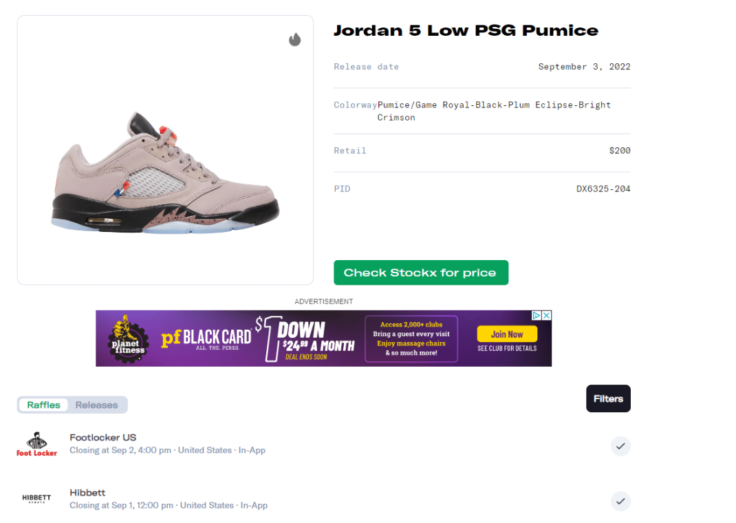 PSG x Air Jordan 5 Retro Low Raffle Guide