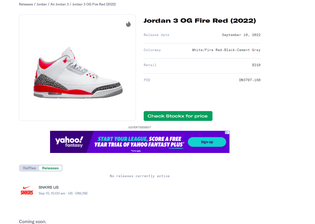 Air Jordan 3 Retro OG Fire Red Release Guide