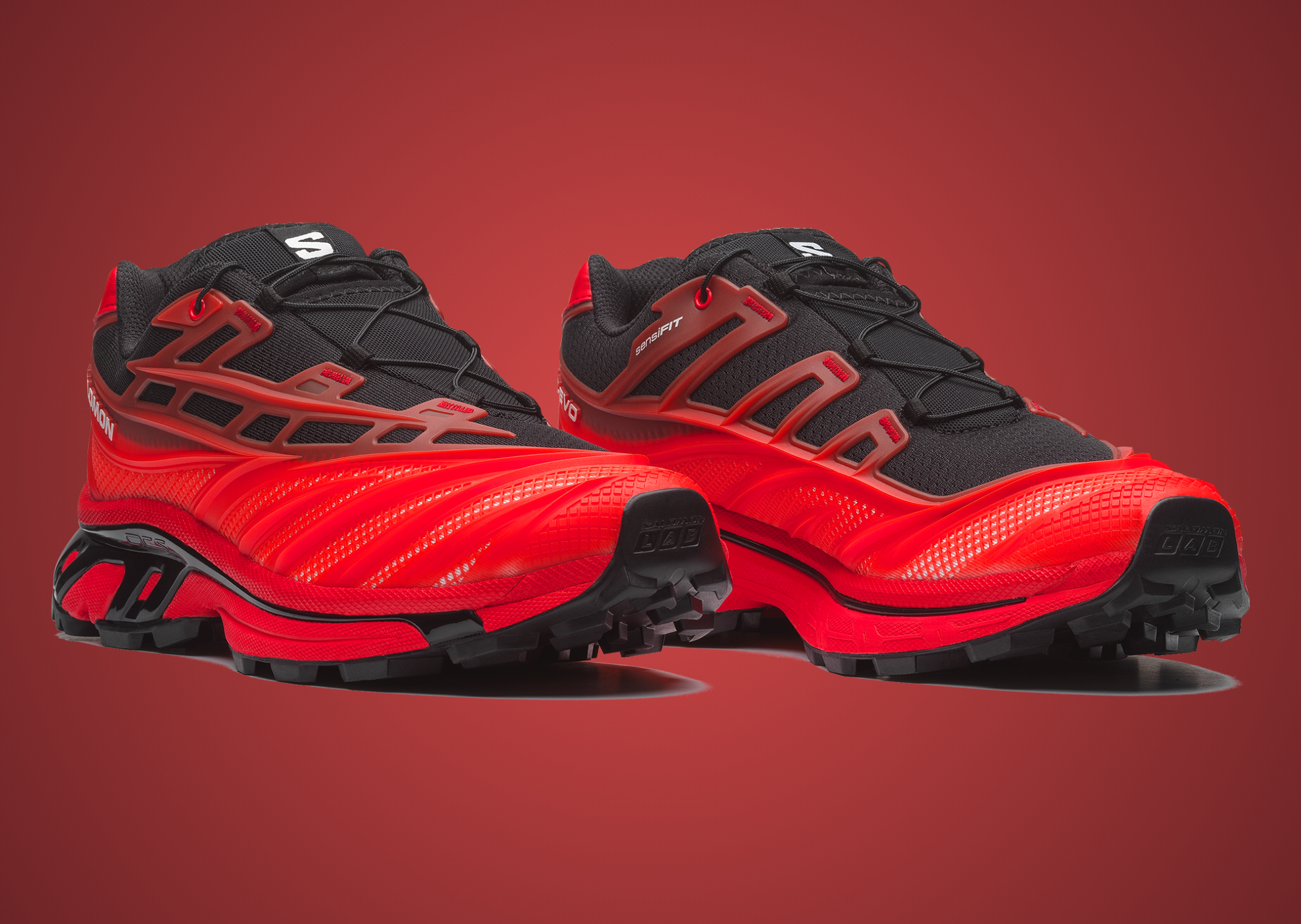 Salomon XT-Evo Black Fiery Red Angle