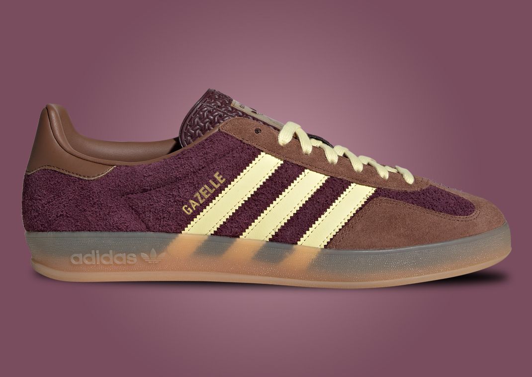 The adidas Gazelle Indoor Maroon Almost Yellow Releases October 2024