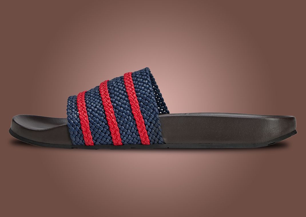 Wales Bonner x adidas Adilette Slide Blue Red - Medial