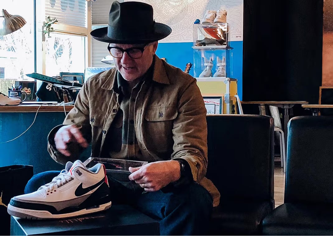 Tinker Hatfield with the Air Jordan 3 Tinker