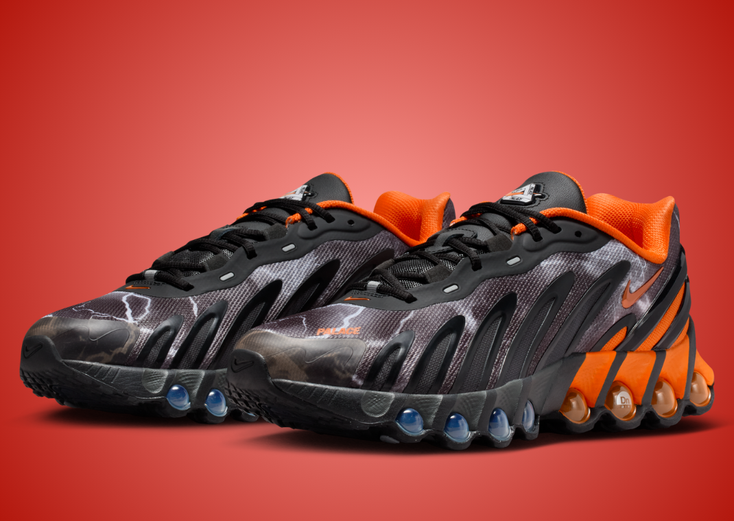 Palace x Nike Air Max DN8 Black Safety Orange Angle
