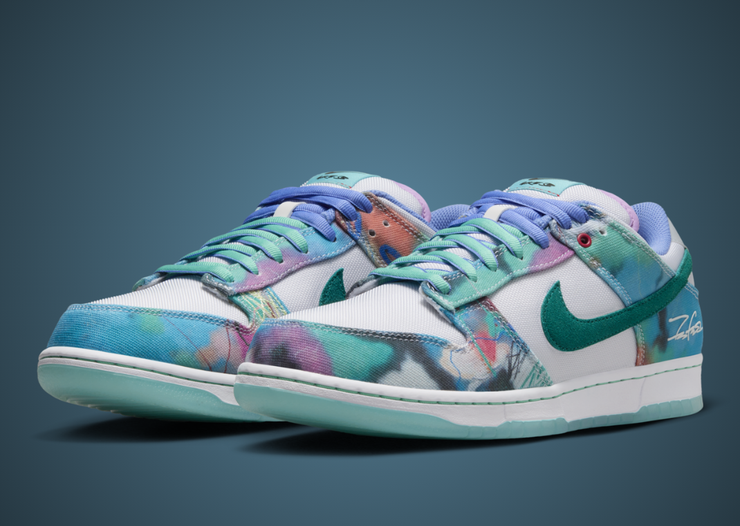 Futura Laboratories x Nike SB Dunk Low Bleached Aqua