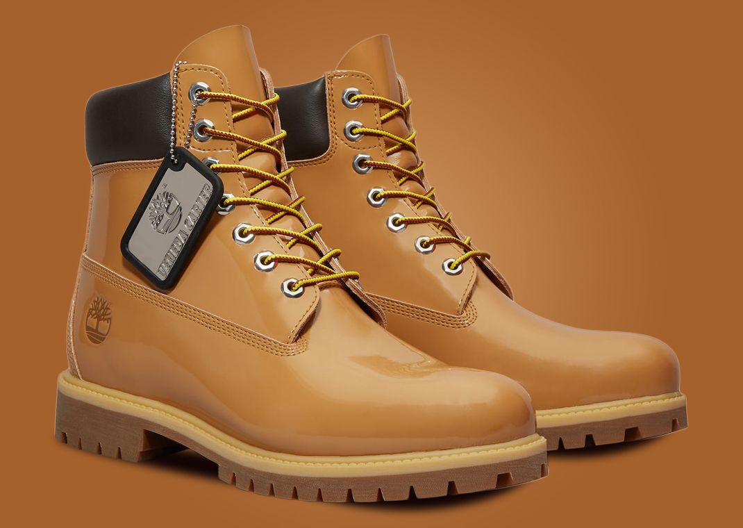Veneda Carter x Timberland 6” Lace Waterproof Boot Wheat Patent (W) Angle