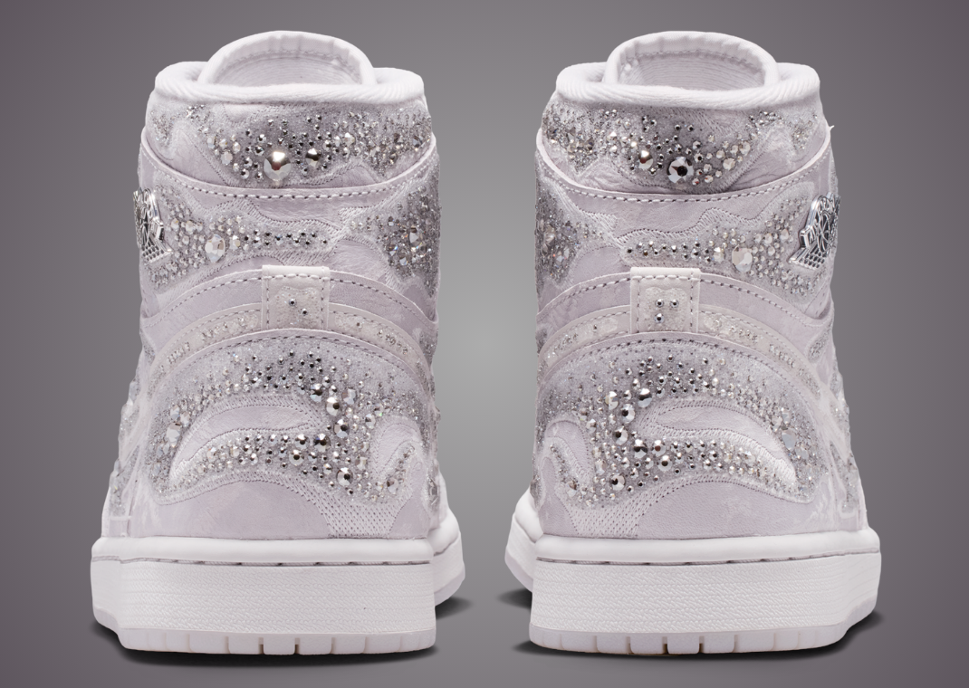 Swarovski x Air Jordan 1 Retro High Vast Grey (W) Release Date - Back