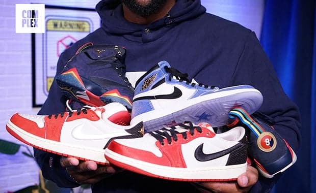 Marcus Jordan Holding Multiple Trophy Room x Air Jordan Samples