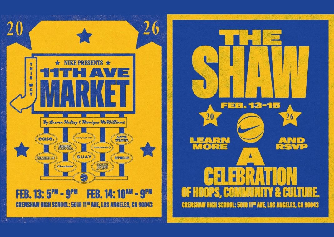 Nike flyers for 11th Ave Market event at Crenshaw High School during ASW