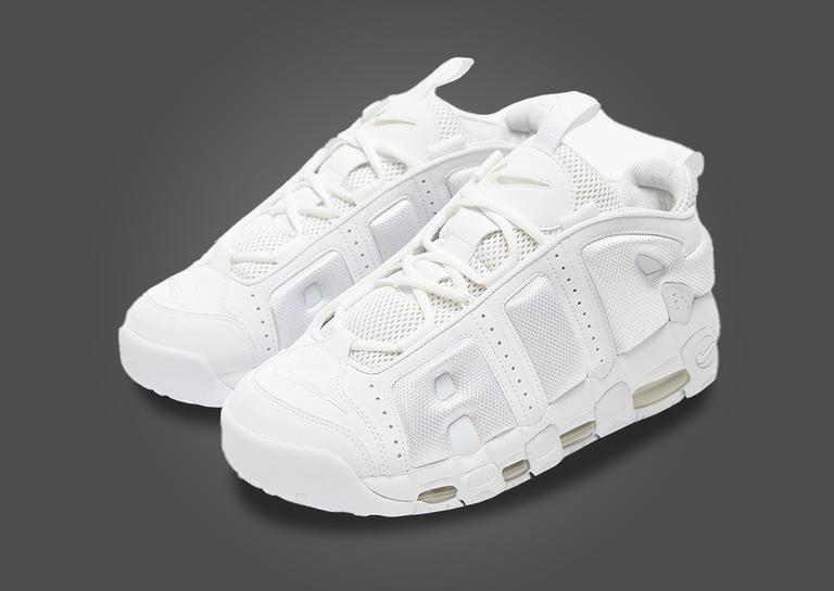 Nike Air More Uptempo Low White Angle