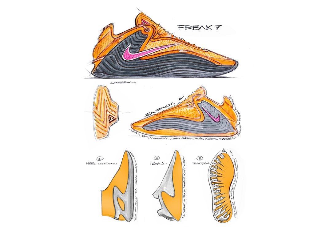 Nike Giannis Freak 7 design sketch