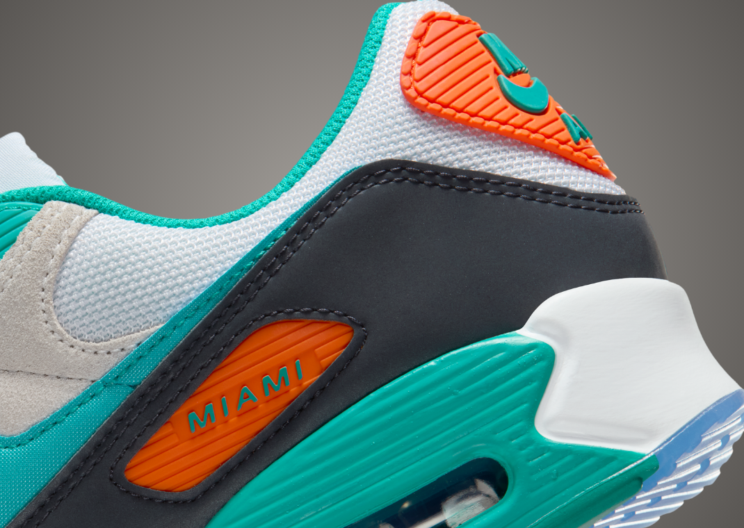 NFL x Nike Air Max 90 Dolphins Heel Detail
