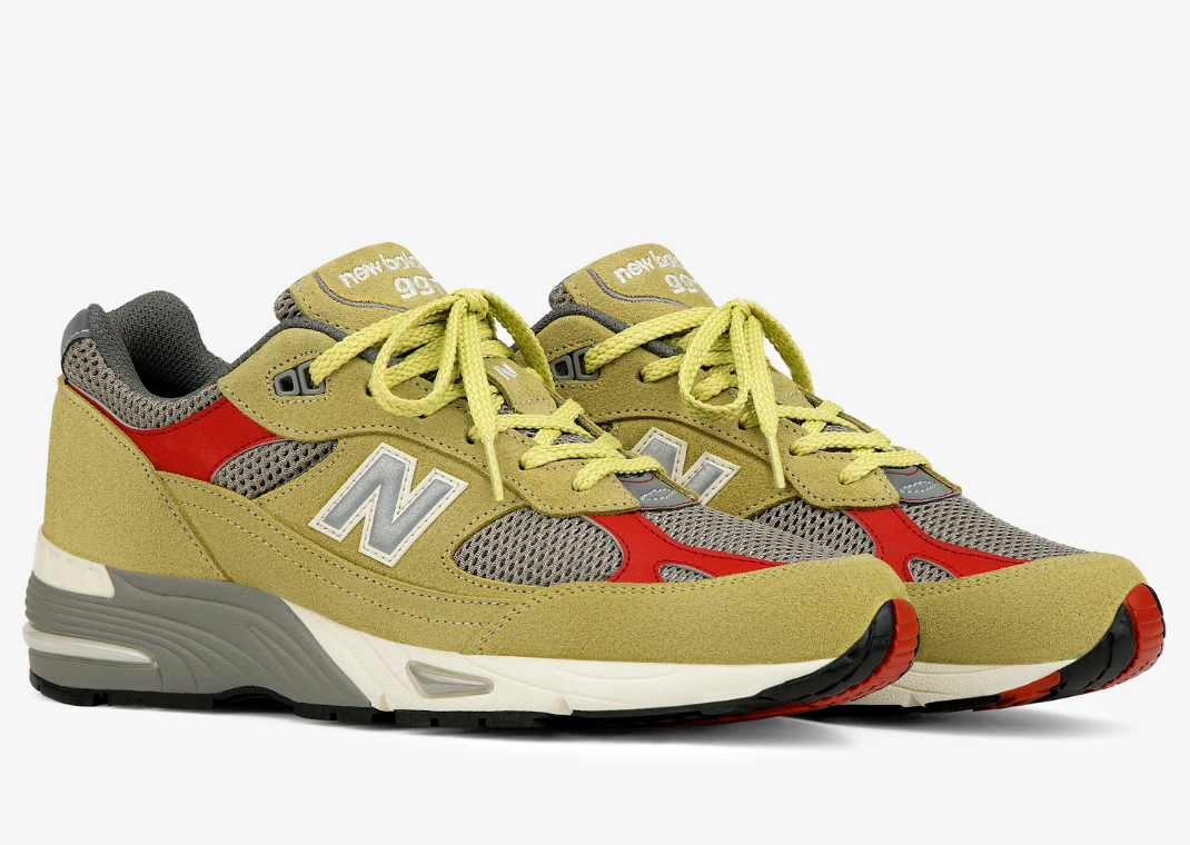 Aime Leon Dore x New Balance 991 Made in UK Celery Angle