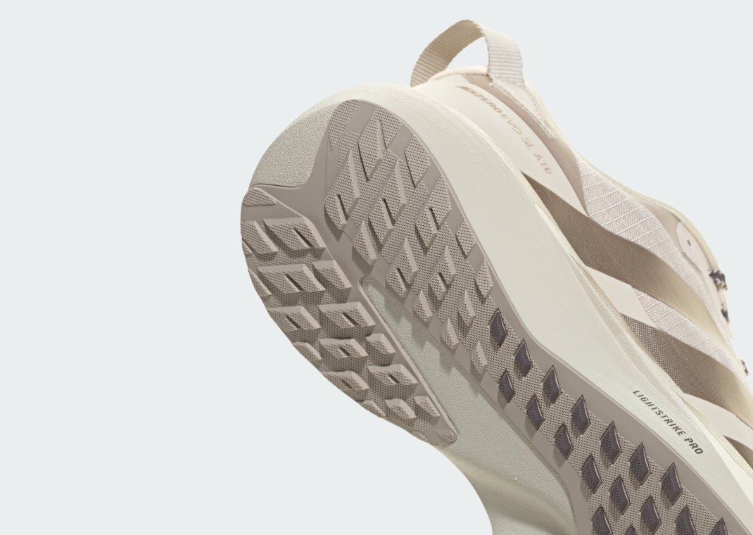 adidas Adizero Evo SL ATR Beige - Heel Detail