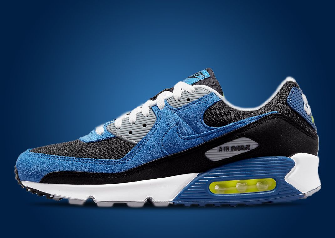 nike air max 90 grey yellow blue