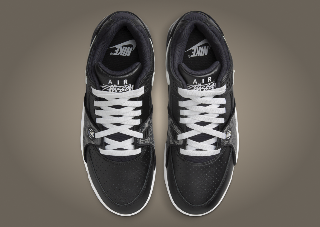 Stussy x Nike Air Flight 89 Low SP Black White Top