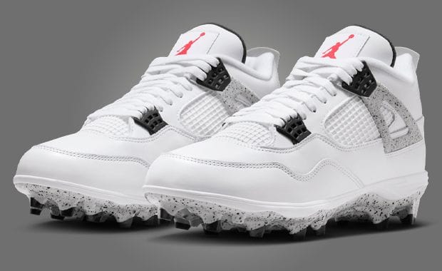 The Air Jordan 4 White Cement Gets Converted Into an On-Field Cleat
