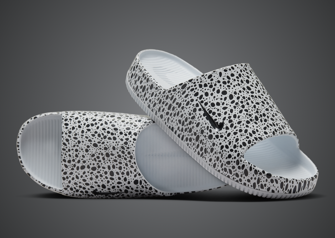 Nike Calm Slide Print Olympic Football Grey Angle