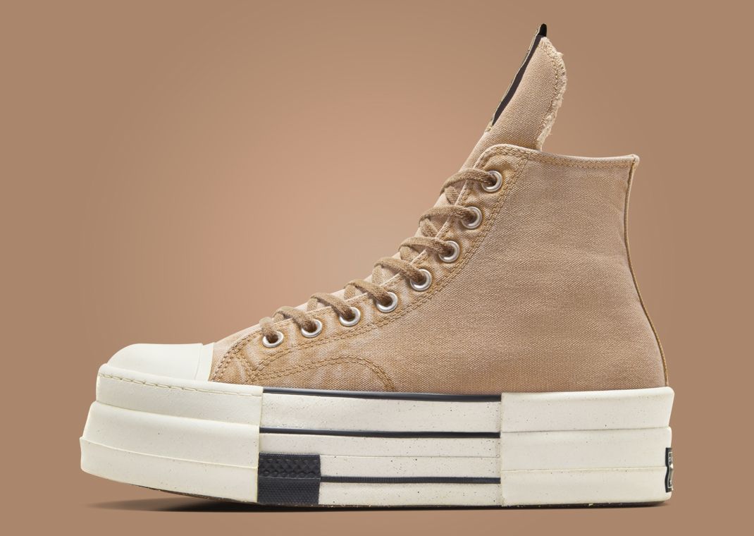 Rick Owens x Converse DBL DRKSTAR Hi Washed Canvas Blonde Lateral