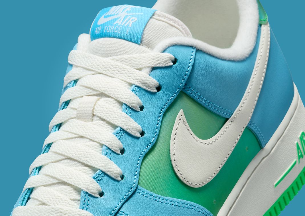 Nike Air Force 1 Low Aquarius Blue Green Shock Tongue