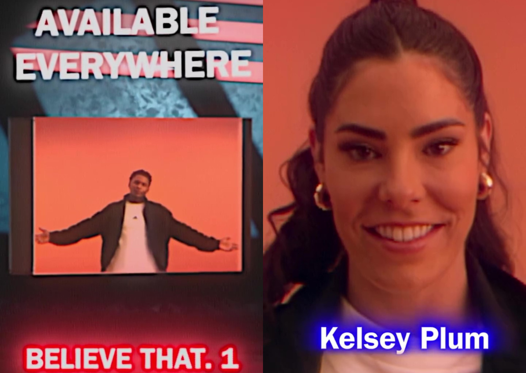 Kelsey Plum in the new adidas Believe That 1 ad